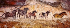 jeskynní malby koní v Lascaux  