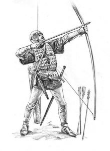 Anglický lukostrelci Stredoveký vojaci Stredoveký vojak 