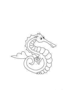 Kreslené omalovánky Mořský koník