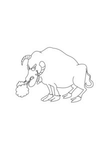 Omaľovanka býk kreslený