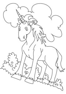 Página para colorear unicornio