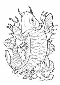 Kreslená ryba Omaľovánka ryba