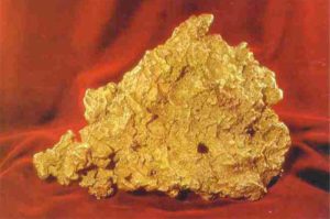 Duża trójkątna bryłka 1 277 uncji (36,2 kg) - Największa bryłka złota