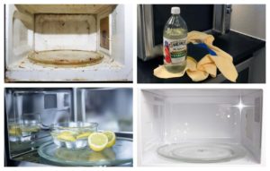 Solución de vinagre y agua - Cómo limpiar un microondas