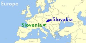 Slovensko se nachází ve střední Evropě - NE ve Slovinsku