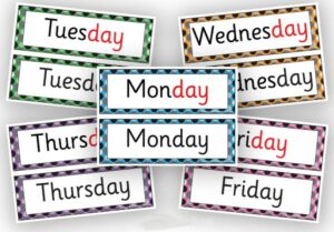 Número plural de días de la semana en inglés