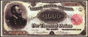 Bankovka s červenou pečaťou v hodnote 1 000 USD z roku 1891, USA - Zberateľské bankovky