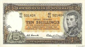 1817 Modern 10 shilling-sedel, Australien