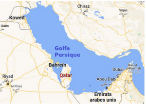 Poloha Kataru v Perském zálivu