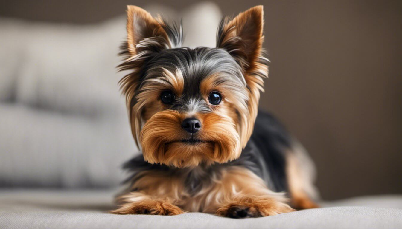 Un chien Yorkshire Terrier qui symbolise la patience nécessaire pour attendre son remboursement fédéral 2025