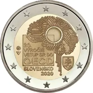 20. výročí eurozóny - Vzácné 2 euromince v oběhu Slovensko
