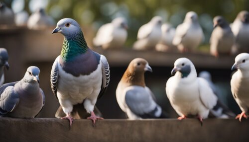 Různá plemena poštovních holubů