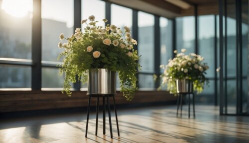 Praktické využitie v interiéri - Kovový stojan na kvety