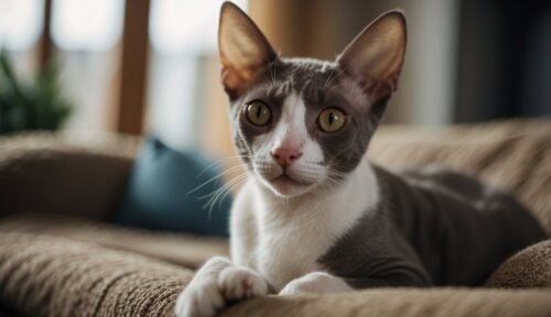 Socializácia a hry Cornish Rex mačka